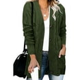 thumbnail image 1 of CHUOU Womens Casual Knit Cardigan Sweater Large Size Loose Twist Button Jacket Women, 1 of 4