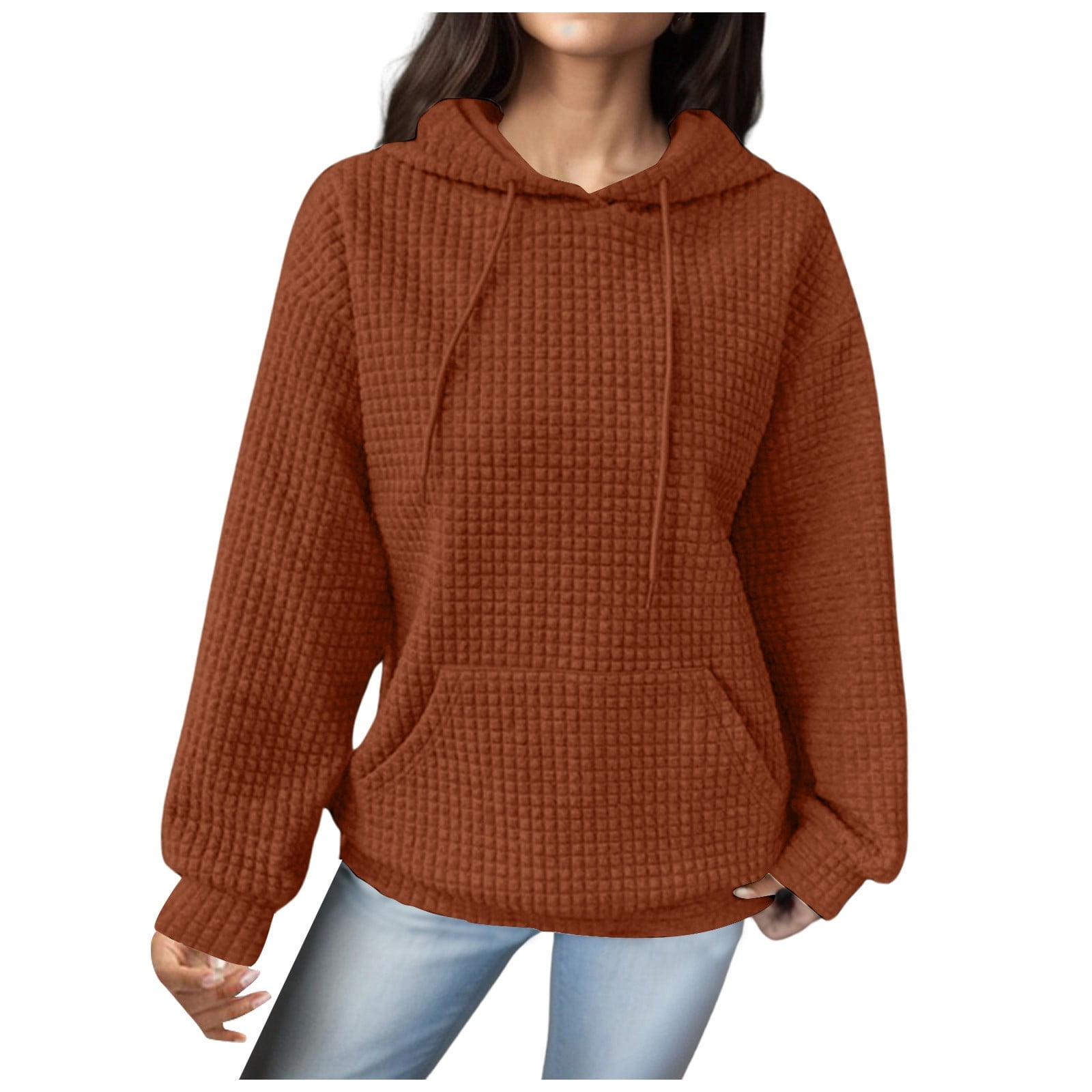 CHUOU Womens Fashion Hoodie With Loose Pullover Long Sleeve Spliced