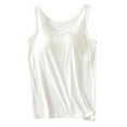 thumbnail image 1 of CHUOU Womens Tank Tops With Built In Bras 2024 Summer Casual Crew Neck Sleeveless Camisole Plus Size Cotton Padded Workout Tops, 1 of 4