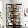 thumbnail image 1 of CHURANTY 7 Tier L-Shaped Bookcase Home Office Bookshelf, Corner Bookcase with Metal Frame, Industrial Style Shelf with Open Storage, MDF Board, 1 of 10