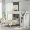 thumbnail image 1 of Harper & Bright Designs Solid Wood Twin Over Full Bunk Bed with 3 Storage, Wooden Loft Bed and Platform Bed Frame, Can be Separated into 2 Beds, 1 of 13