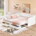 thumbnail image 1 of Harper & Bright Designs Wooden Daybed with Trundle Bed and Two Storage Drawers, Extendable Bed Daybed, Sofa Bed with Two Drawers, Wood Daybed Twin Size, White, 1 of 9