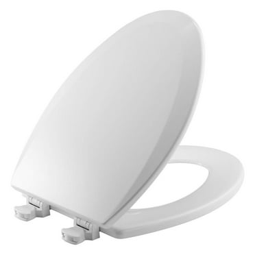 CHURCH 585EC 000 Toilet Seat with Easy Clean & Change Hinge, ELONGATED, Durable Enameled Wood, White