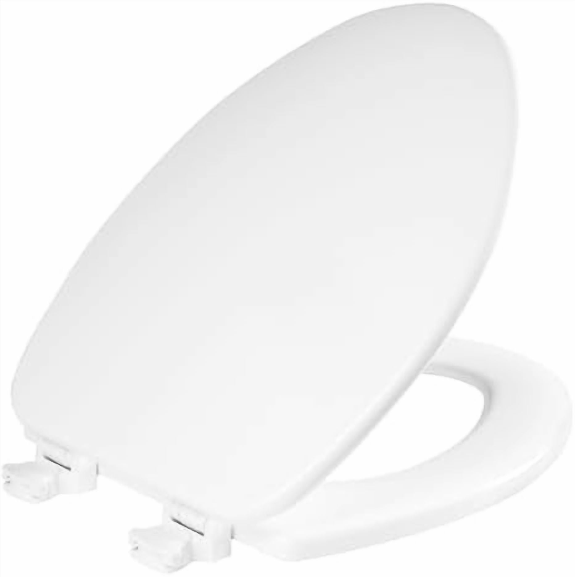 CHURCH Toilet Seat, Easy Clean Hinges Release for Deep Cleans, Durable Enameled Wood Seat, Elongated, White