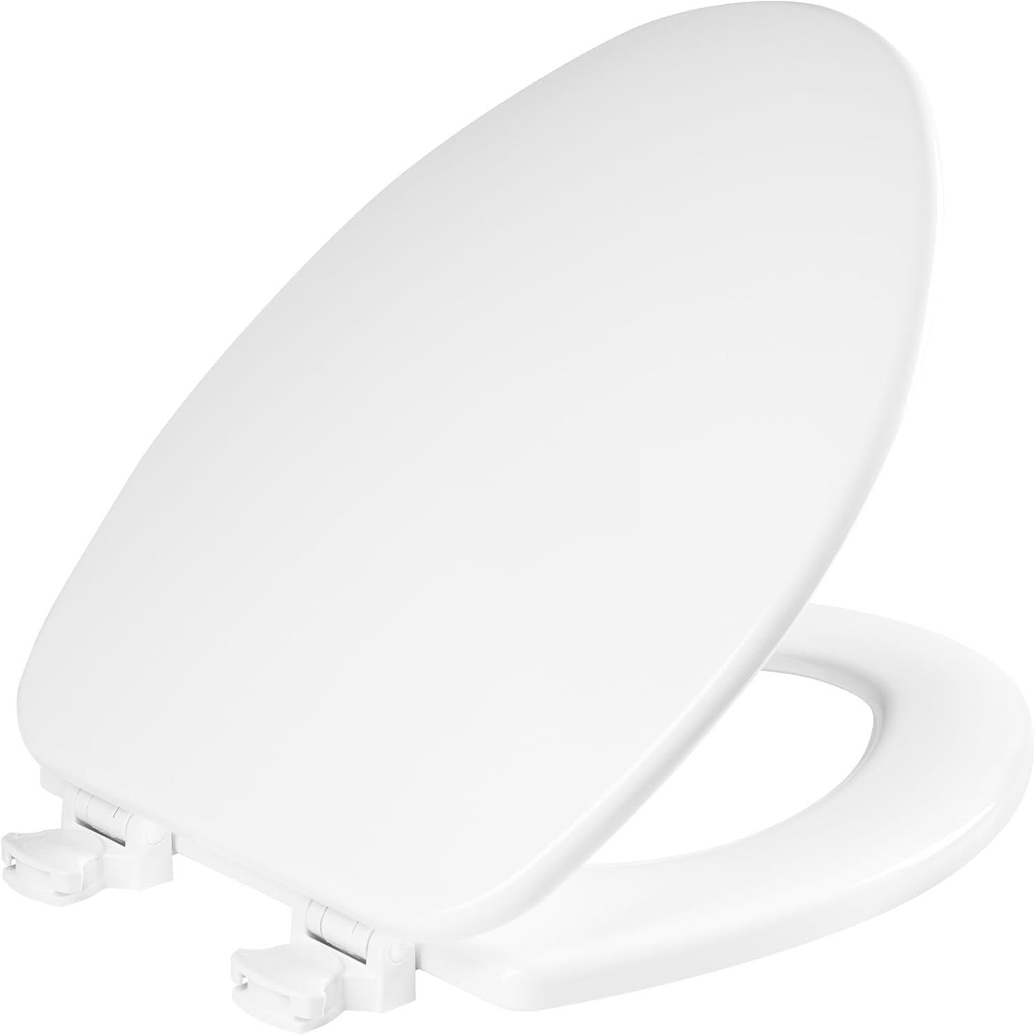 CHURCH Toilet Seat, Easy Clean Hinges Release for Deep Cleans, Durable Enameled Wood Seat, Round, Biscuit