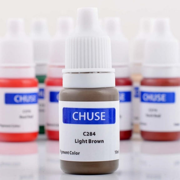 CHUSE C284, 10ml, Light Brown, Passed SGS,DermaTest Micro Pigment Cosmetic Color Permanent Makeup Tattoo Ink