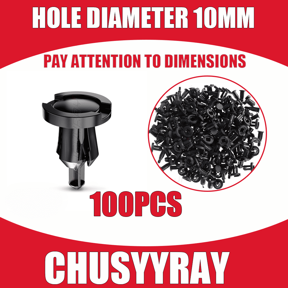 120-Pack Honda Bumper Clips - 10mm Retainer Fasteners For Accord, Civic, CR-V Hood & Fender