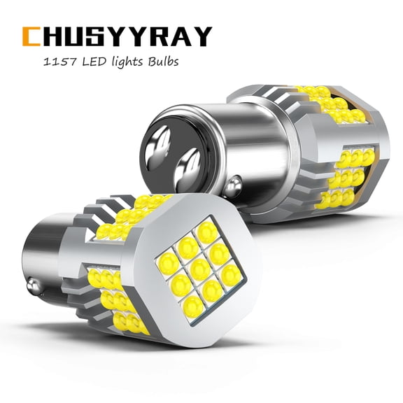 CHUSYYRAY 1157 LED Turn Signal Bulbs Light CANBUS Anti Hyper Flash Error Free 6000K White 2 Pack