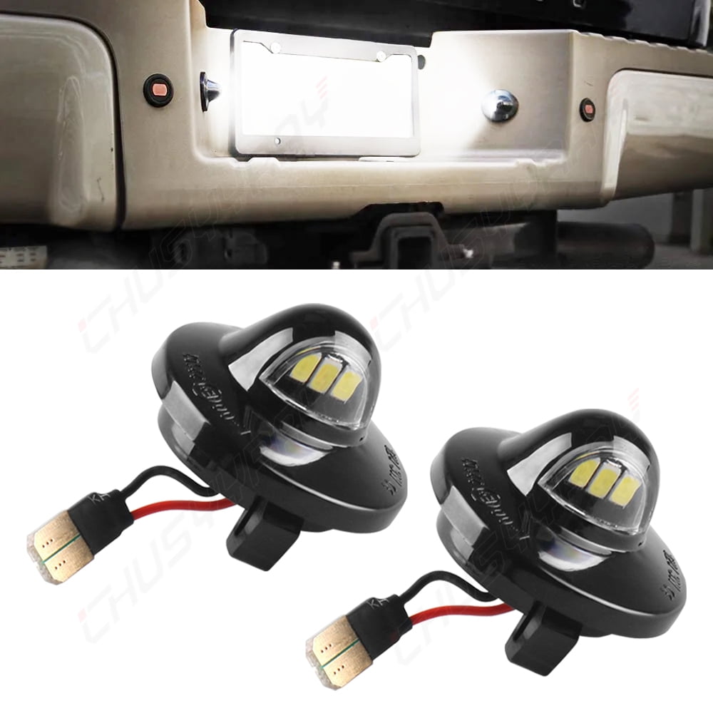 HTZCMOTO White LED License Plate Lights For Ford F150 F250 F350 Super Duty Trucks - Direct Replacement Tag Light Assembly