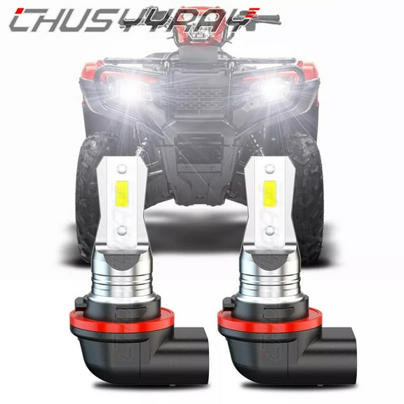 CHUSYYRAY 3 Pins LED Headlight Bulbs 6000K White 35W for Honda foreman Rubicon 500 Rancher 420 2 Pack