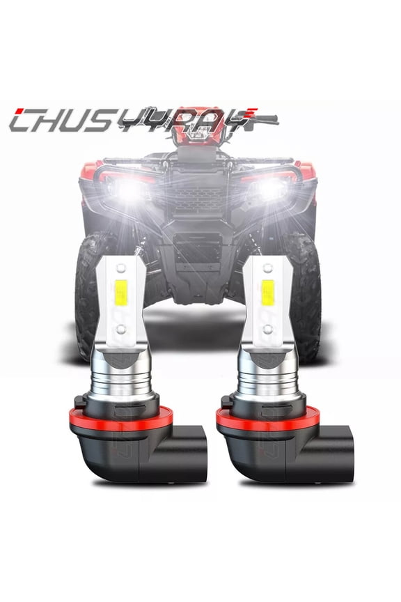 3 Pins LED Headlight Bulbs 6000K White 35W for Honda foreman Rubicon 500 Rancher 420 2 Pack