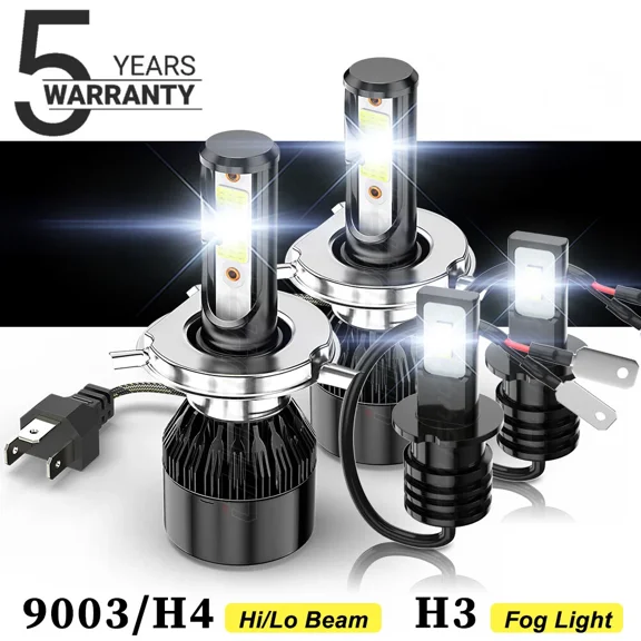CHUSYYRAY 4-Pc LED Headlight & Fog Light Bulbs Hi/Lo Beam Kit For Toyota 4Runner 1999-2002