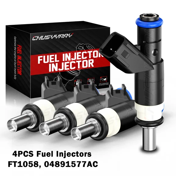 CHUSYYRAY 4 Pcs FJ1058 Fuel Injector For 2007-2017 Jeep Compass L4 2.4L