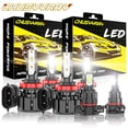 thumbnail image 1 of CHUSYYRAY 6000K H11+H9 LED Headlights High&Low Beam Fog Light Bulbs Conversion Kit，Pack of 6, 1 of 11