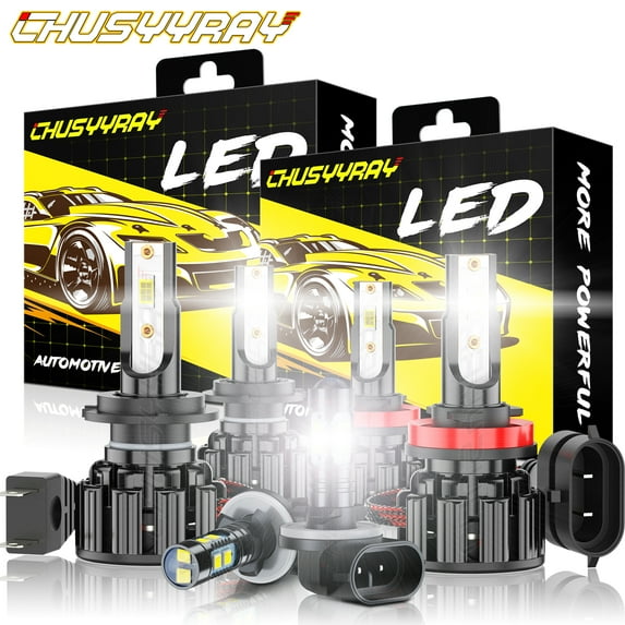 CHUSYYRAY 6x H7 H11 LED Headlight + 881 Fog Light Bulbs For Hyundai Elantra GT 2014-2016