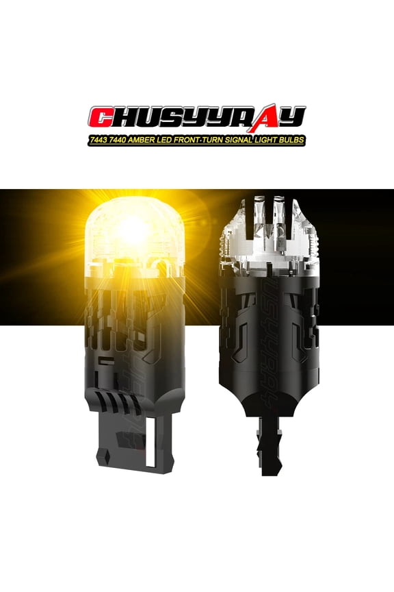 7443 7440 7444 Amber LED Front Turn Signal Light Bulbs 3000K Amber Yellow Super Bright 2x