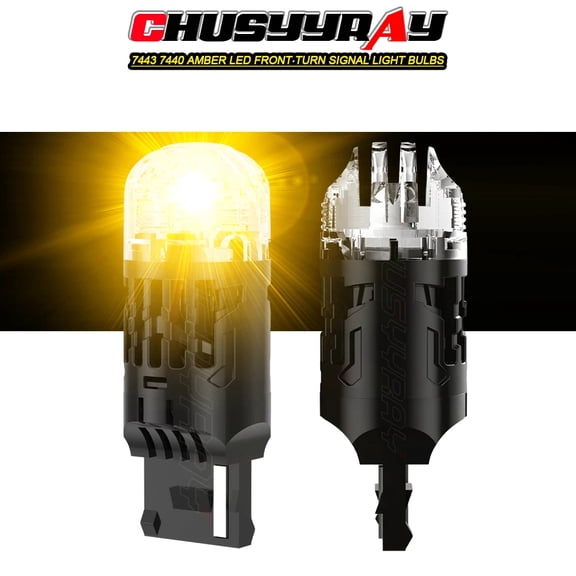 CHUSYYRAY 7443 7440 LED Amber Yellow Turn Signal Blinker Parking Light Bulbs Bright Lamp 2 Pack