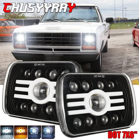 CHUSYYRAY 7X6 LED Headlights High Low Beam DRL Turn Signal for Dodge D100 D150 D250 D350