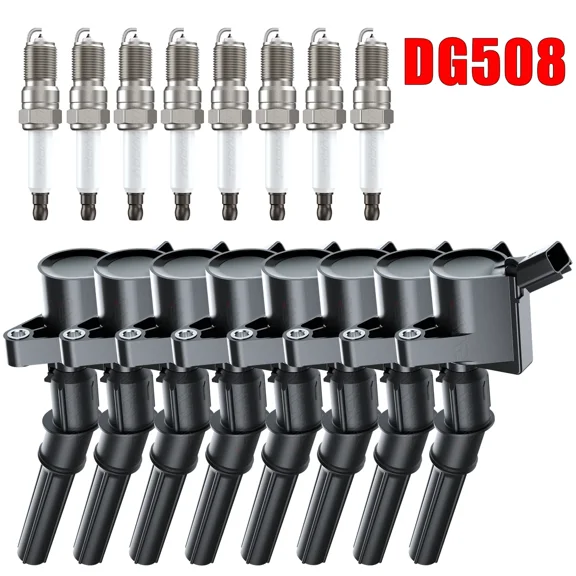 CHUSYYRAY 8 Ignition Coil Pack and Iridium Spark Plug For Ford Excursion 5.4L V8&6.8L V10 2000 2001 2002 2003 2004 2005