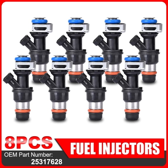 8x Fuel Injectors 25317628 For 99-07 Chevy Silverado GMC Cadillac – 4.8L 5.3L 6.0L