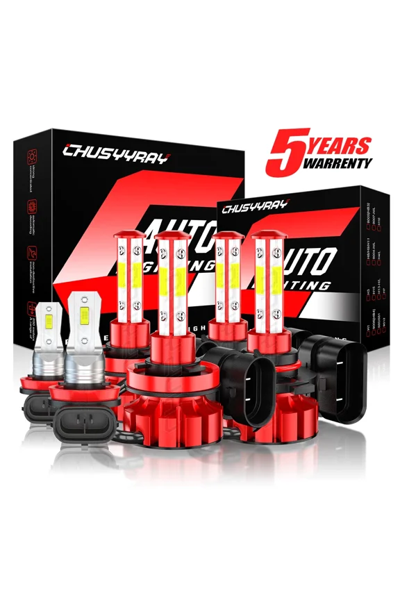9005 H11 LED Headlight Fog Light Bulbs Kit for Honda Pilot 2006-2018 Combo - 6 PCS Plug and Play
