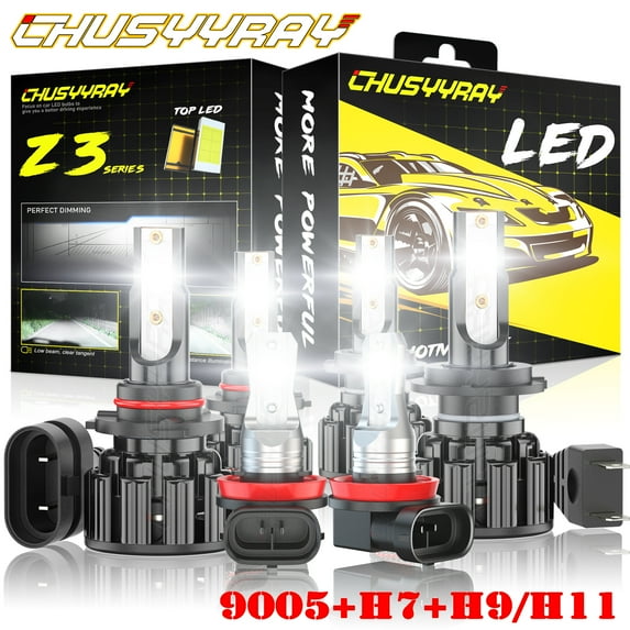 CHUSYYRAY Bright White Headlight 9005 H7 H11 Fog Light Bulbs 6pcs For Mazda 6 2011 2012 2013
