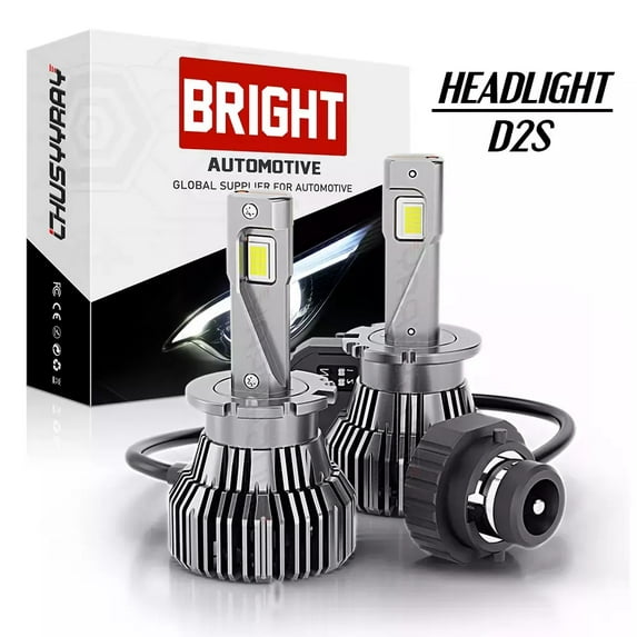 CHUSYYRAY D2S D2R LED Headlight Bulb 6000K White High Low Beam Replace HID Xenon Conversion Kit 2X