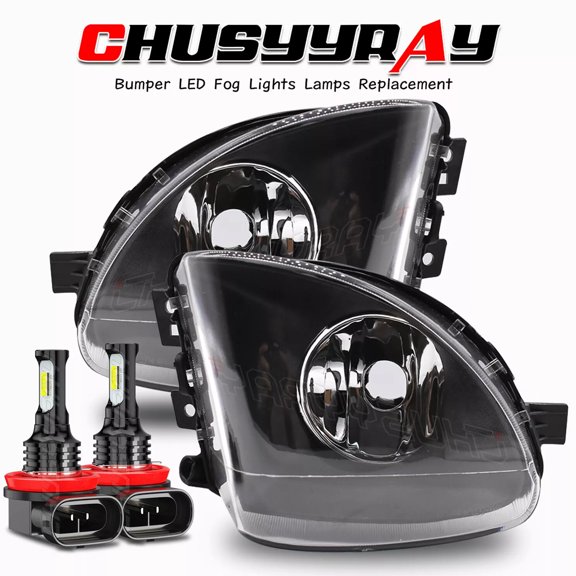 CHUSYYRAY Fits 2010-2013 BMW F10 F11 528i 535i 550i LED Fog Lights Clear Glass Lens Bumper Lamp