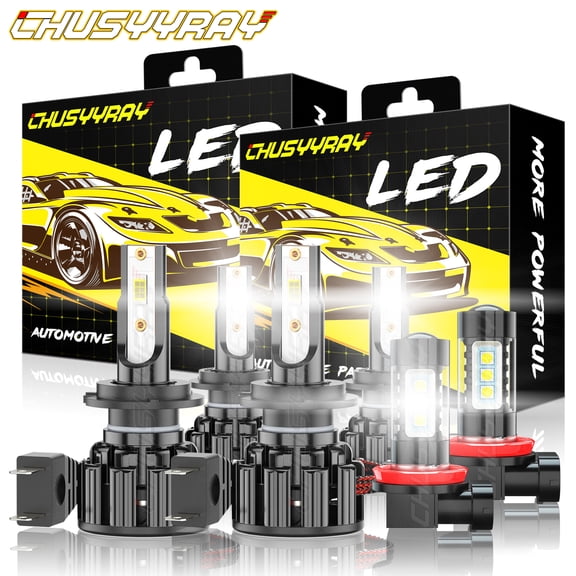CHUSYYRAY For 2004-2014 BMW X3 H7 LED Headlight Hi/Lo Beam H11 H8 Fog Light Bulbs Kit 6000K