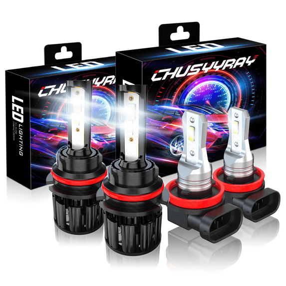 CHUSYYRAY For Nissan Juke 11-14 LED 9007 Headlight Hi/Lo Beam + H8 Fog Light Bulbs Combo Kit