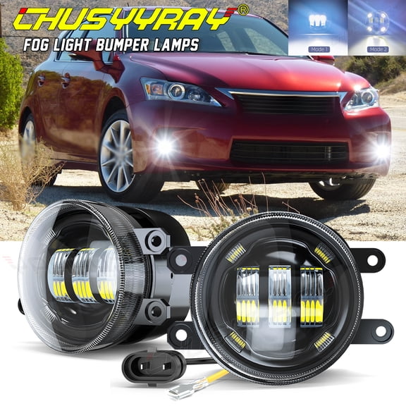 CHUSYYRAY Front Clear Lens LED Bumper Fog Light 6000K White for Lexus CT200H 2011-2013