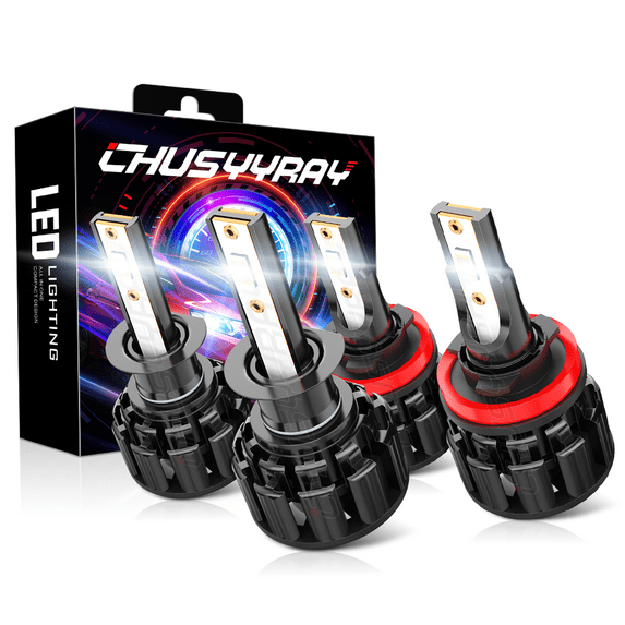 CHUSYYRAY H1 + H11 LED Headlight High Low Beam Bulbs Combo 2Set For Ford Focus 2013 - 2018
