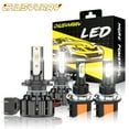 thumbnail image 1 of CHUSYYRAY H15 H7 LED Headlight High-Low Beam Bulbs Combo Kit Plug&Play 6000K Diamond White Pack of 4, 1 of 11