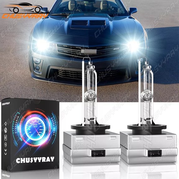 CHUSYYRAY HID Headlight Bulbs 6000K White Fits for Chevy Camaro 2010-2013 2x