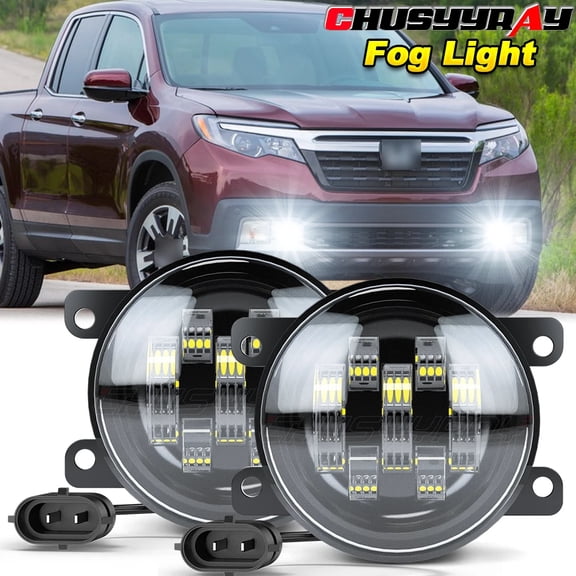 CHUSYYRAY LED Clear Lens Front Bumper Fog Light Lamps Pair for Honda Ridgeline 2017-2020