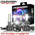 thumbnail image 1 of CHUSYYRAY LED Headlight Bulbs Kit H1+H7+H3 High/Low/Fog Beam 2side LED Bulbs 6000K Pack of 6, 1 of 12