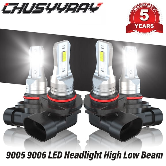 CHUSYYRAY LED Headlight High Low Beam Bulbs Kit Replacement 6000K White for Chevy Camaro 1993-1997 4 Pack