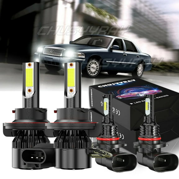 CHUSYYRAY LED Headlight High Low Dual Beam Fog Light Bulbs Upgrade Kit for Hummer H3 2006-2010 4Pcs