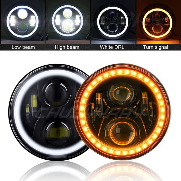CHUSYYRAY LED Projector Headlight High Low Beam DRL for Toyota Land Cruiser FJ40 1965-1985