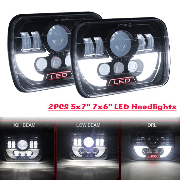 CHUSYYRAY Pair 5X7 7X6 Inch LED Headlight High Low Beam DRL for Ford F250 F350 E150 E250 E350