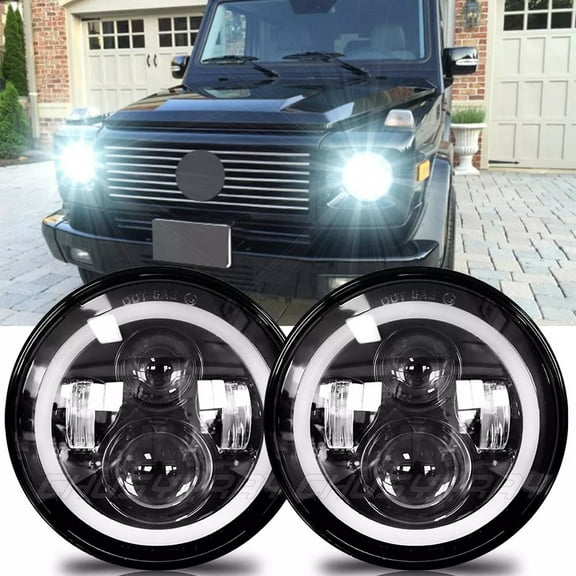 CHUSYYRAY Pair 7 Inch LED Headlights for Mercedes Benz G500 G55 AMG 2002-2006