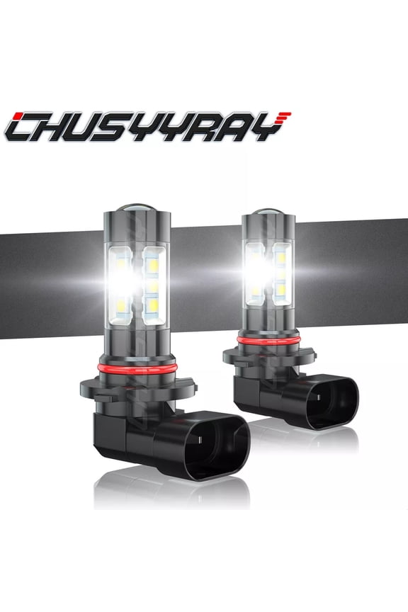 Pair 9140 9145 H10 HB3 9005 LED Fog Light 80W 6000K White Driving DRL Bulbs, Plug and play