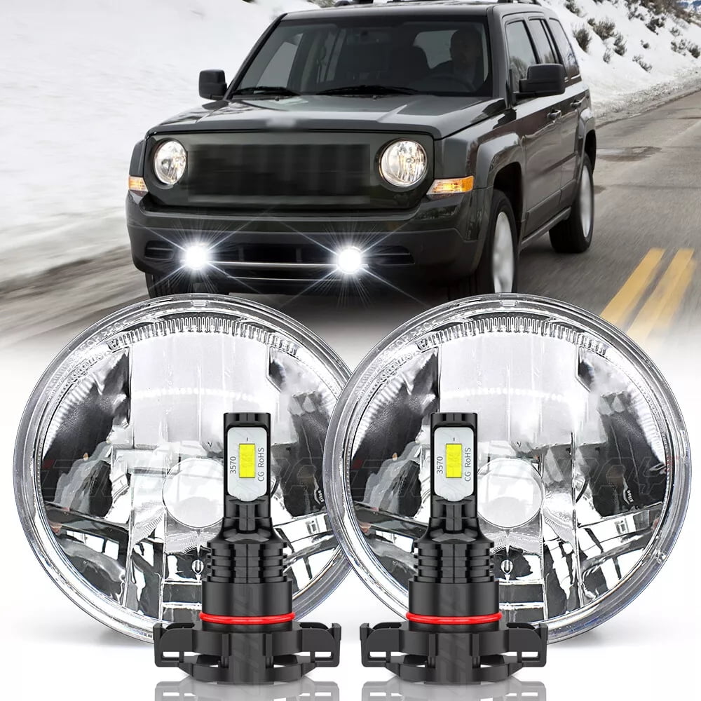 CHUSYYRAY Pair Bumper LED Fog Lights Driving Lamps For Jeep Patriot 2010-2017 Replacement 6000K White