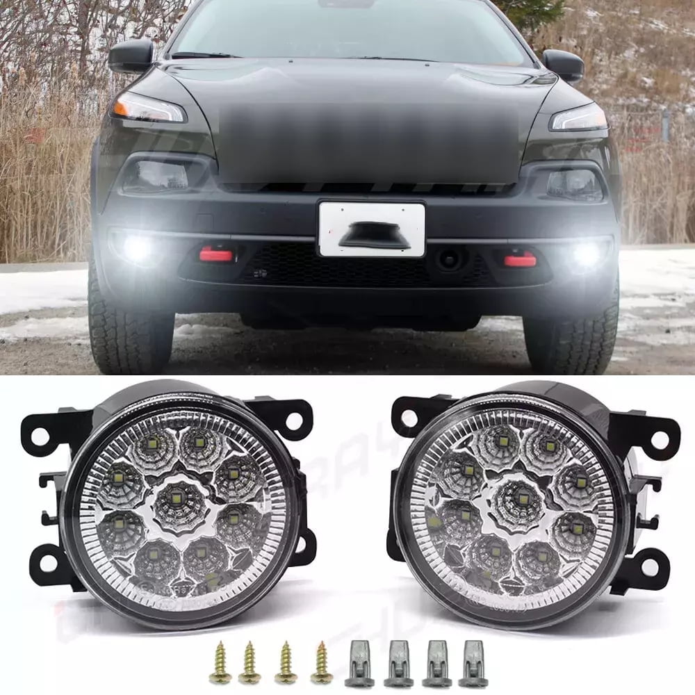 CHUSYYRAY Pair for 2014-2018 Jeep Cherokee LED Fog Light Lamps Replacement Super Bright White