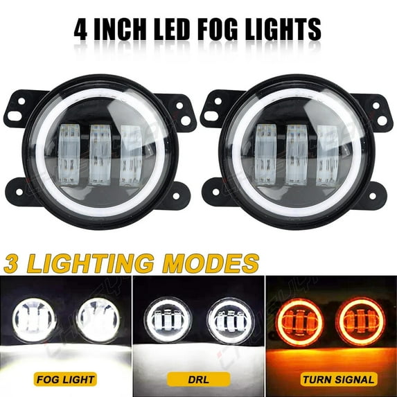 CHUSYYRAY Pair for Jeep Renegade 2015-2018 LED Fog Light Driving Lamp Clear Lens