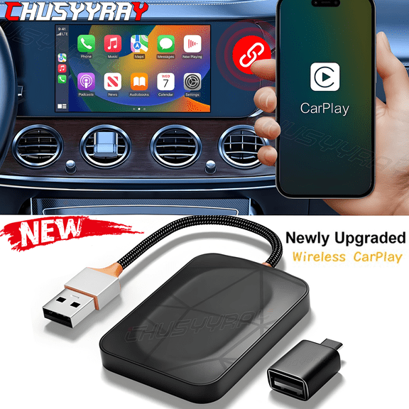 CHUSYYRAY Wireless Carplay AI Box Apple iPhone Auto Adapter Converter with USB