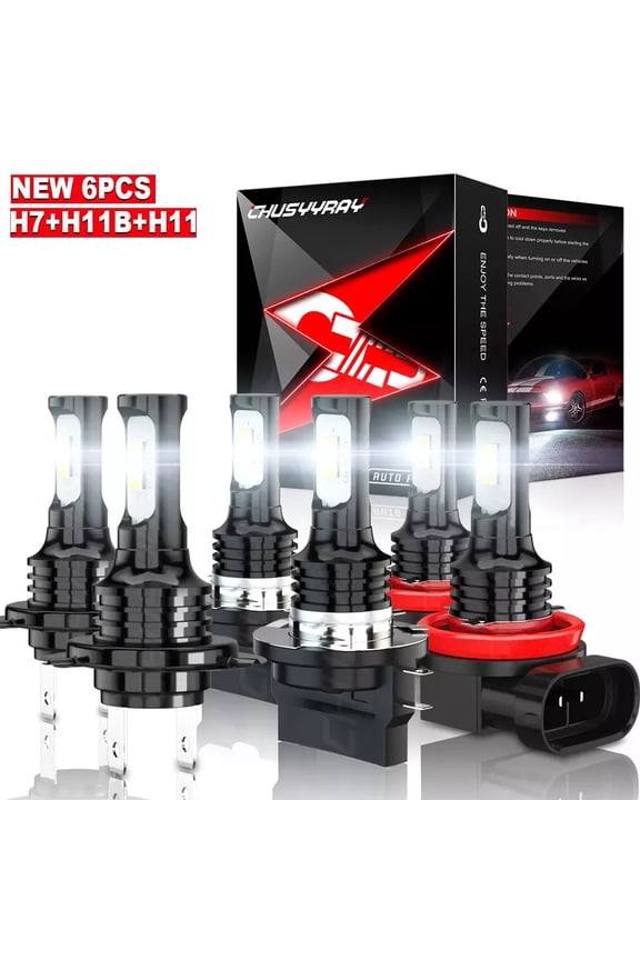 for Hyundai Santa Fe 2013 2014 2015 2016 6X LED Headlight High Low Beam + Fog Light Bulbs White