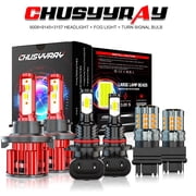 CHUSYYRAY for Mercury Grand Marquis 2006-2011 LED Headlight Fog Light Turn Signal Light Bulbs Kit 6x