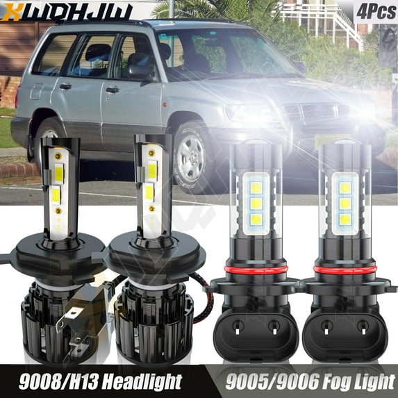 CHUSYYRAY for Toyota Sequoia 2001-2006 2007 4pc Combo LED Headlight Bulb + Fog Light Kit 6000K White