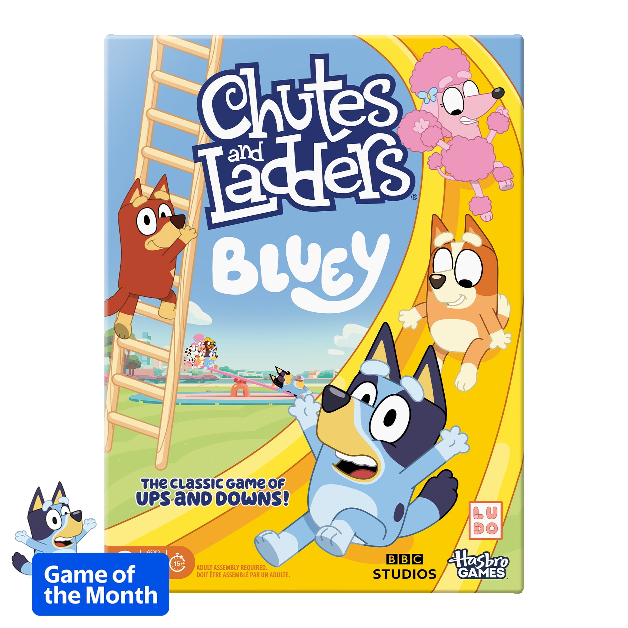 Chutes and Ladders Bluey Edition Kids Board Game, Preschool Games, Family Games, Ages 3+ (Walmart Exclusive)